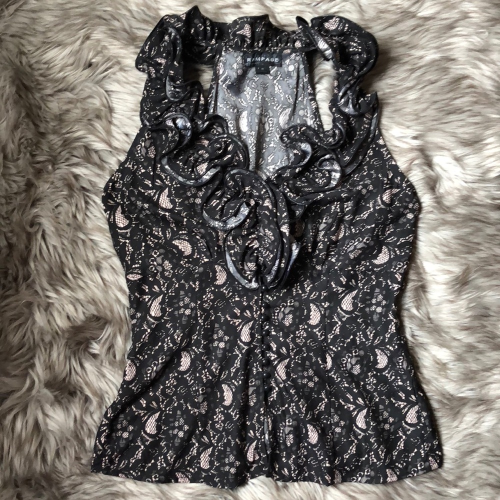 Ruffled Sleeveless Top